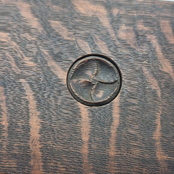 Vintage Solid Carved Dark Wood Box Hidden Compartment - Picture 7 of 16